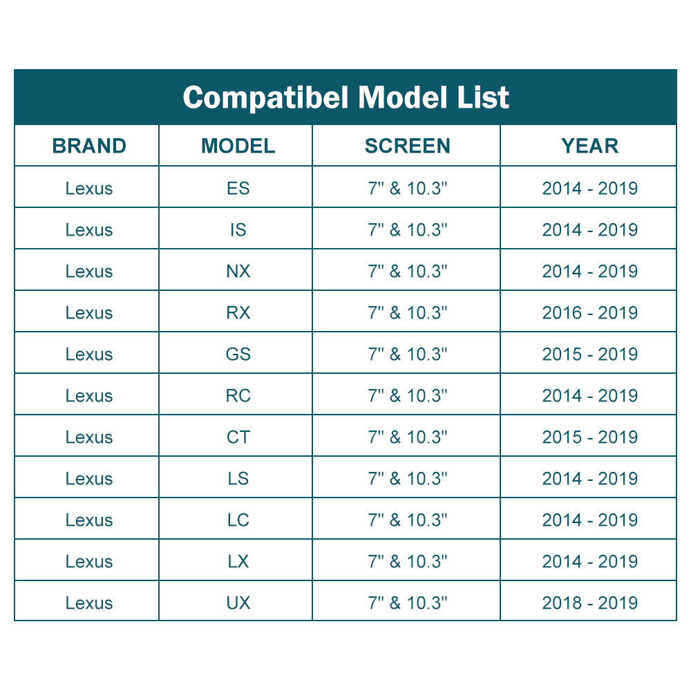 For Lexus NX RX IS ES GS RC CT LS LX LC UX(TAX FREE)