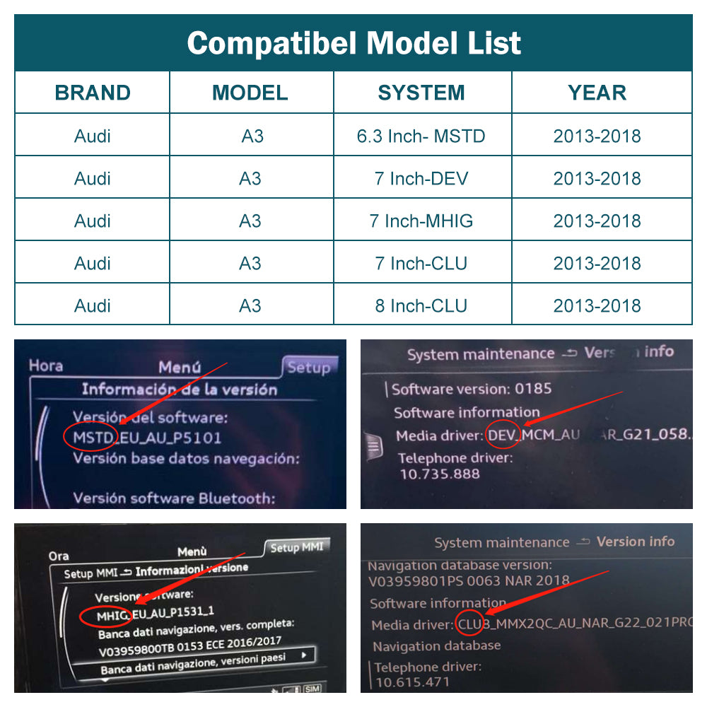For Audi A3 Q2(TAX FREE)