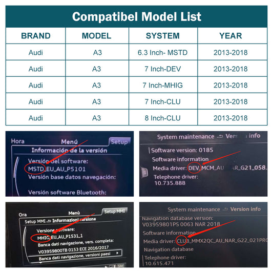 For Audi A3 Q2(TAX FREE)