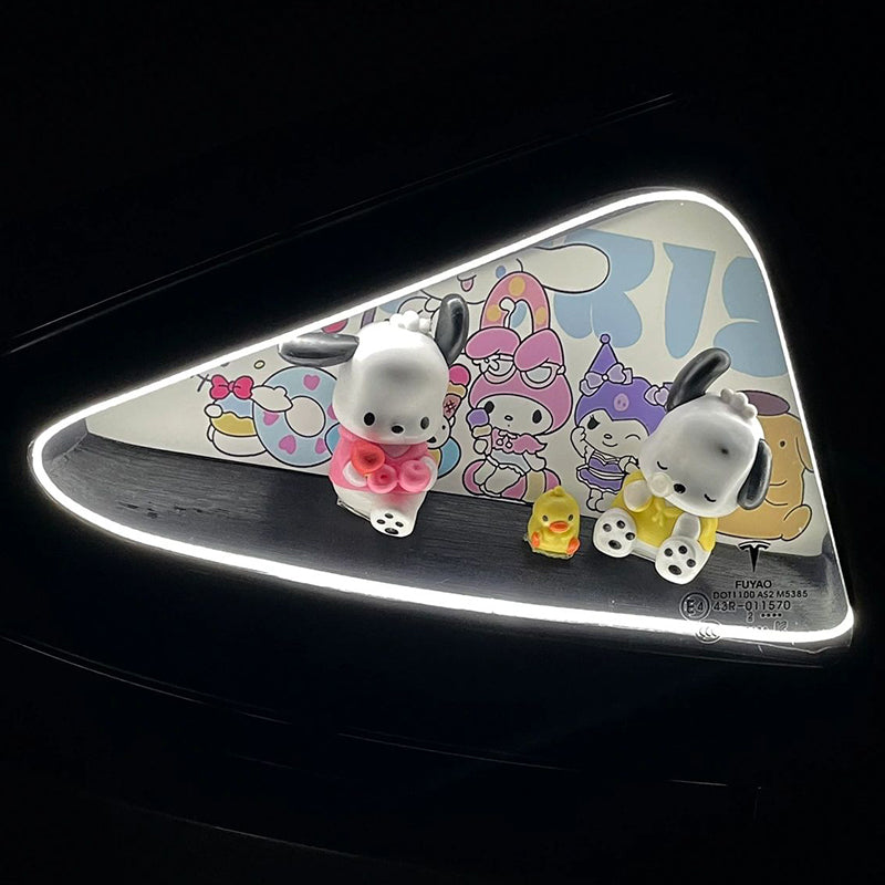 For Tesla model 3/Y  DIY Car Triangle Window Decoration