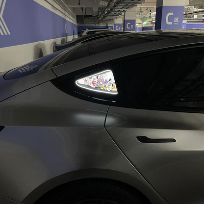 For Tesla model 3/Y  DIY Car Triangle Window Decoration