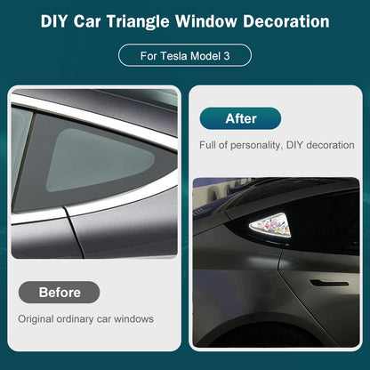 For Tesla Model 3&Y Car Triangle Window Decoration