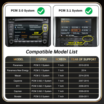 For Porsche PCM3.0&3.1 System