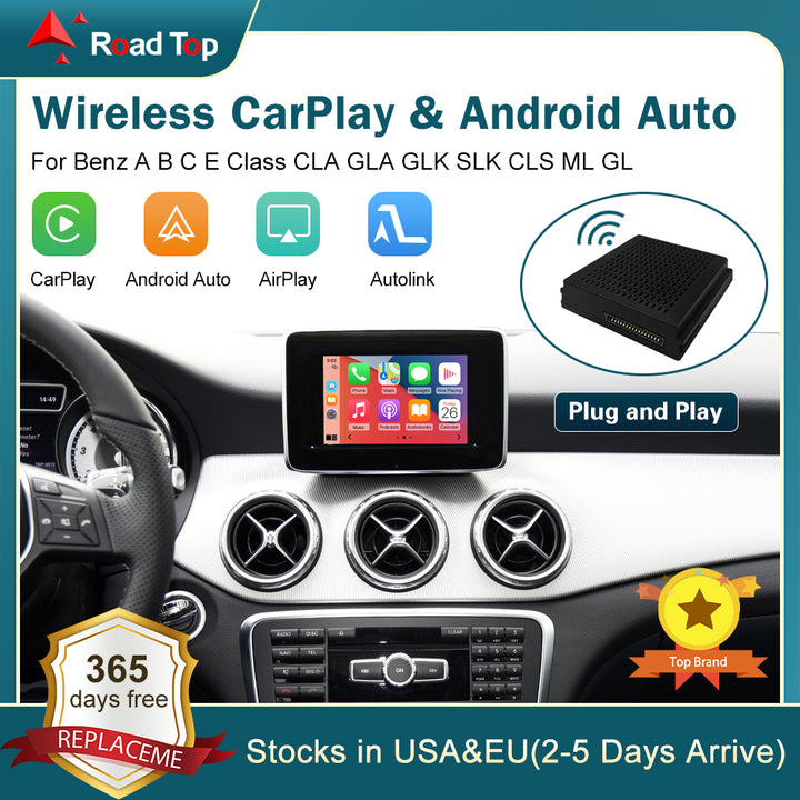 Road Top Wireless Carplay Android Auto Decoder unit For Mercedes Benz ...