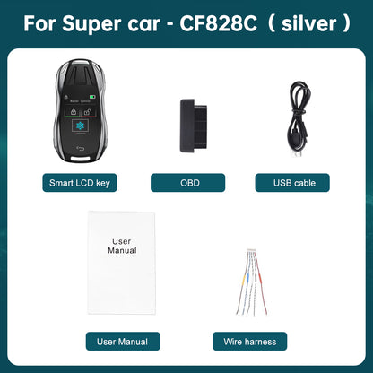Keyless Entry Button Smart Remote Car Key with LCD Touch Screen for All Start Stop Engine Button Models