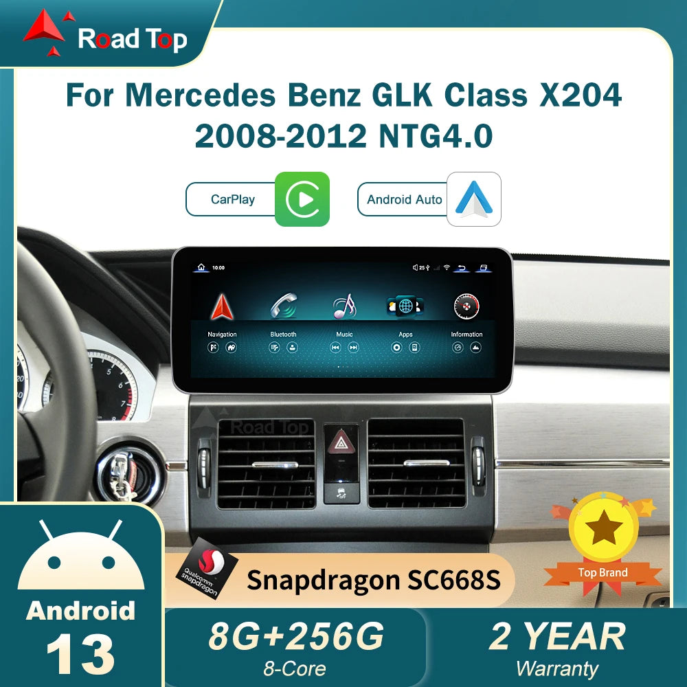Android 12 System Car GPS for Mercedes-Benz Glk X204 2013 - 2015