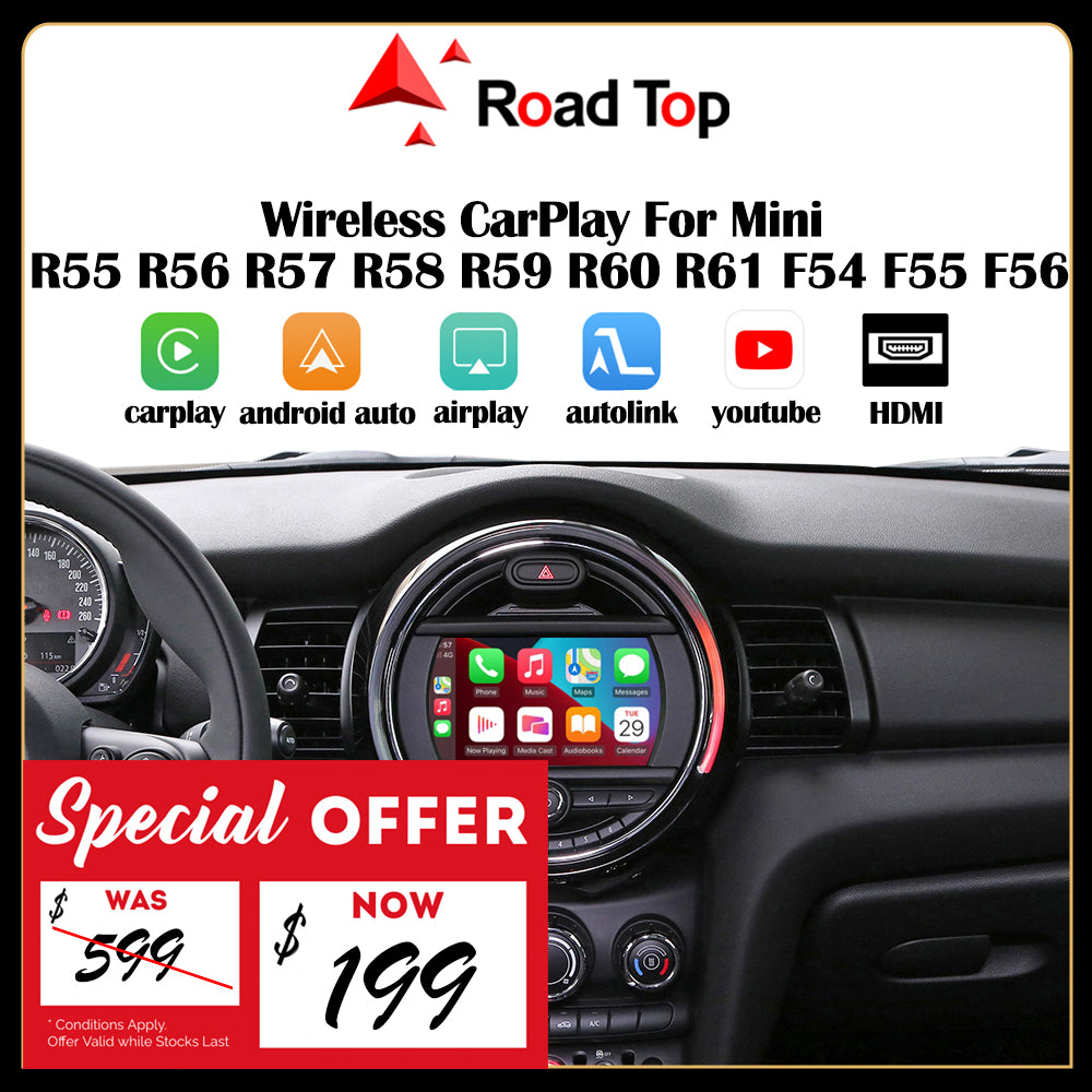 Wireless CarPlay for Mini R55 R56 R57 R58 R59 R60 R61 F54 F55 – Road Top