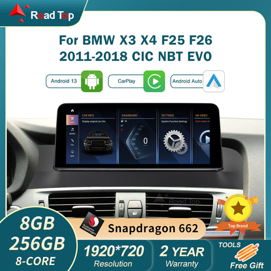 For BMW X3 X4 CCC CIC NBT EVO Android 13 Stereo Head Unit