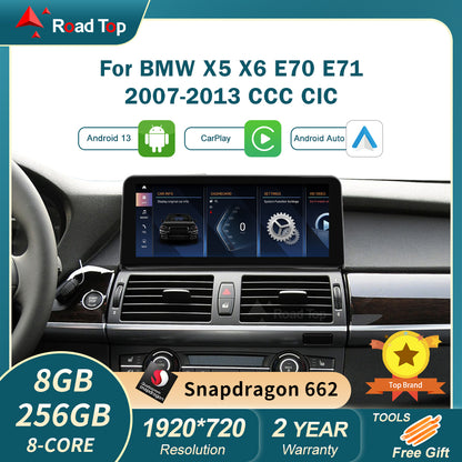 For BMW X5 X6 CCC CIC NBT Android 13 Stereo Head Unit