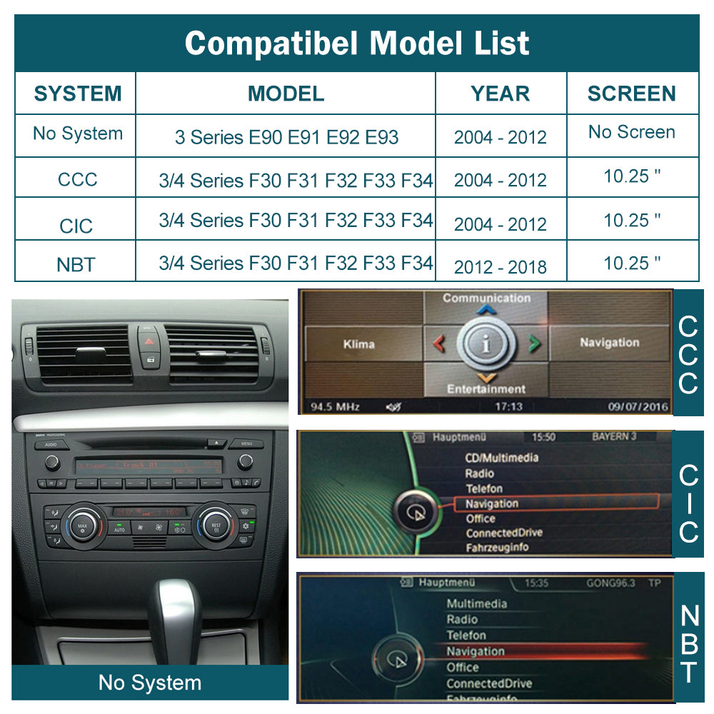 Ordinary Screen For BMW 3 4 Series E90 E93 F30 F31 F32 F33 F34