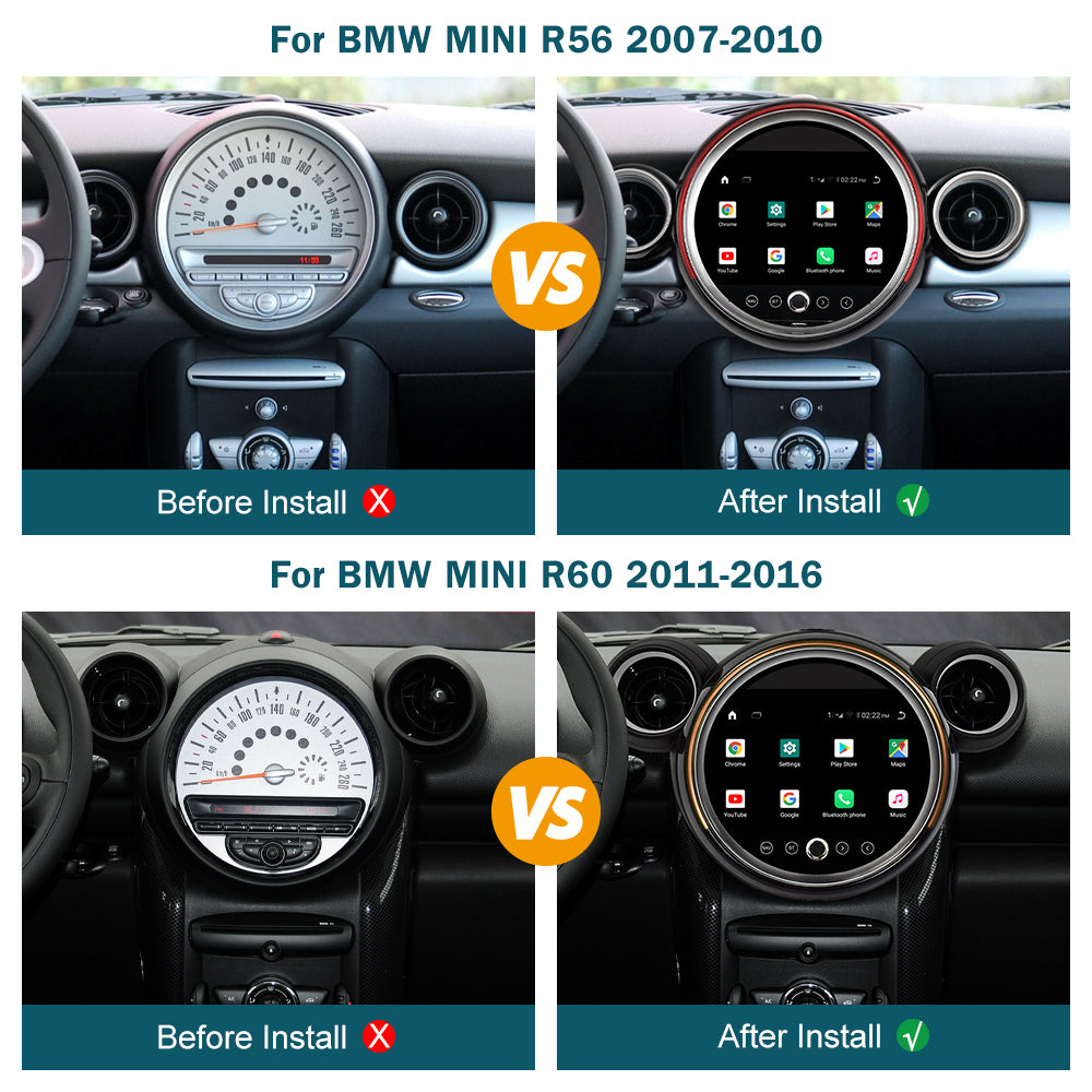 RoadTop Android11 TouchScreen For BMW MINI R56 R60 F54 F55 F56 2007 ...